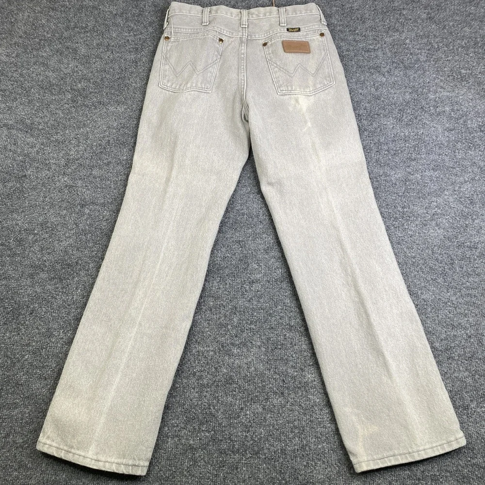 Vintage Wrangler Jeans Mens 30x30 Gray Straight Leg Light Wash Denim USA 9366GRY